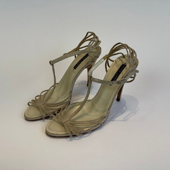Ralph Lauren Purple Label Gold Suede Strappy Sandals, US 9 - Picture 6 of 16